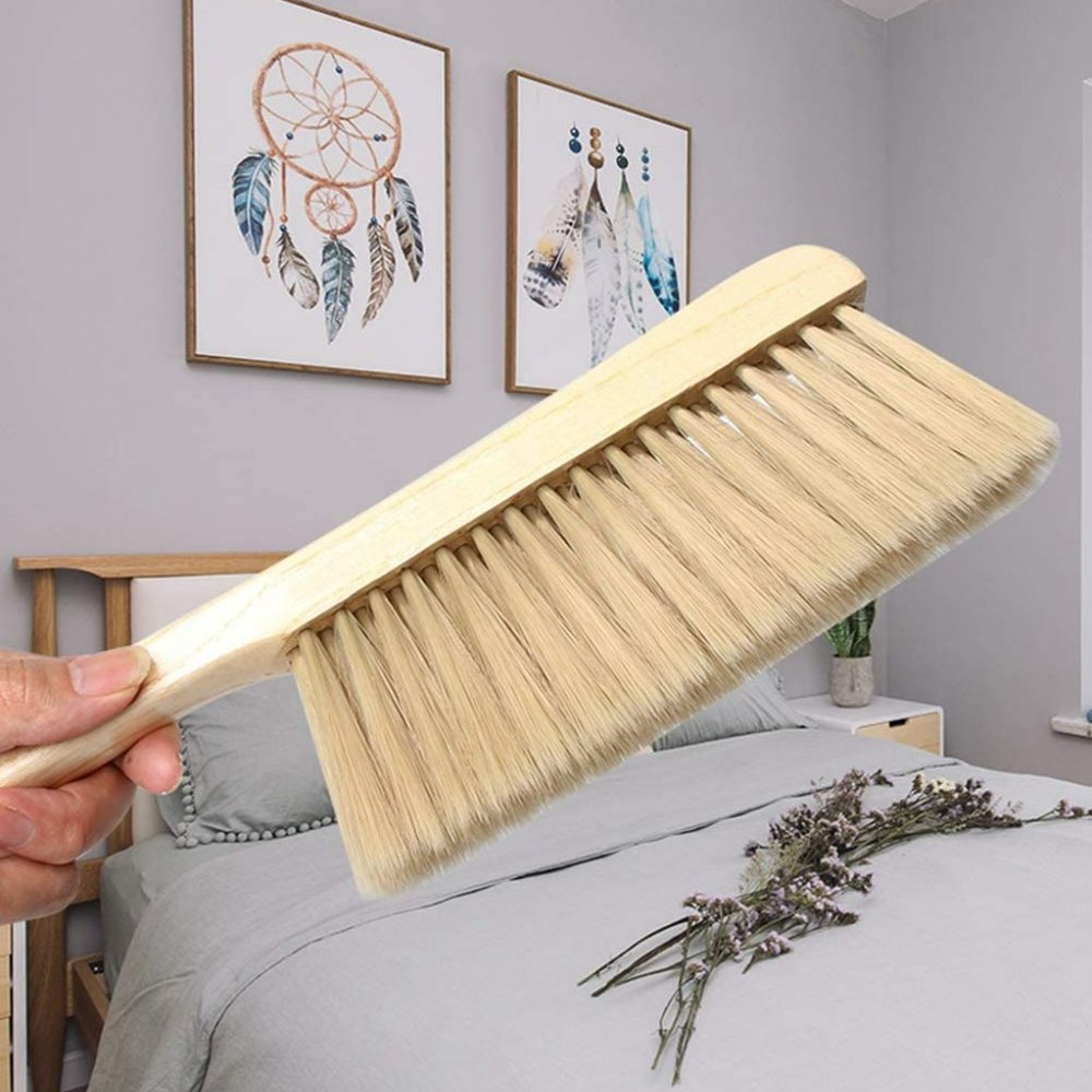 NEW DUSTING BRUSH SOFT NATURAL BRISTLES WOOD HANDLE - Picture 4 of 5